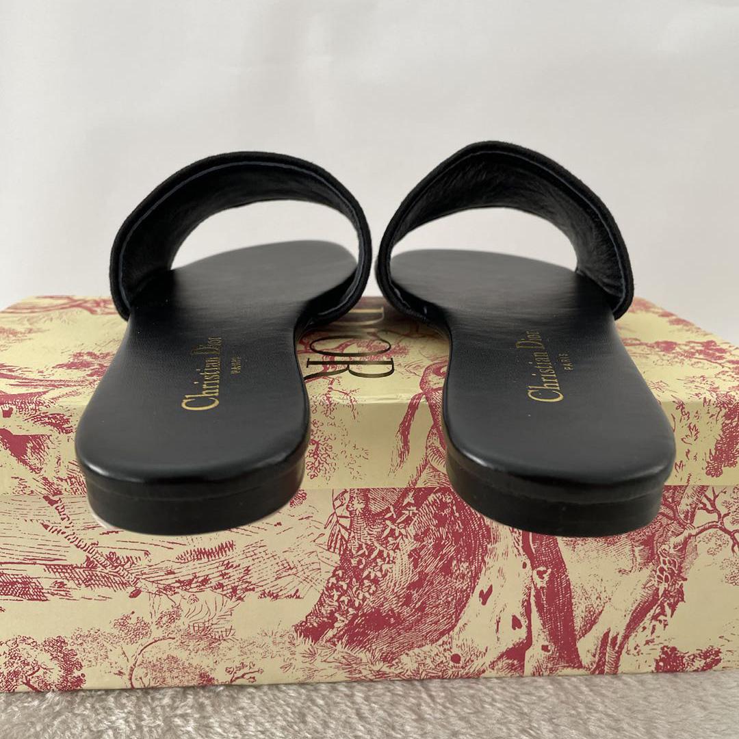 Dior Dway Mule In Embroidered Cotton Black - 