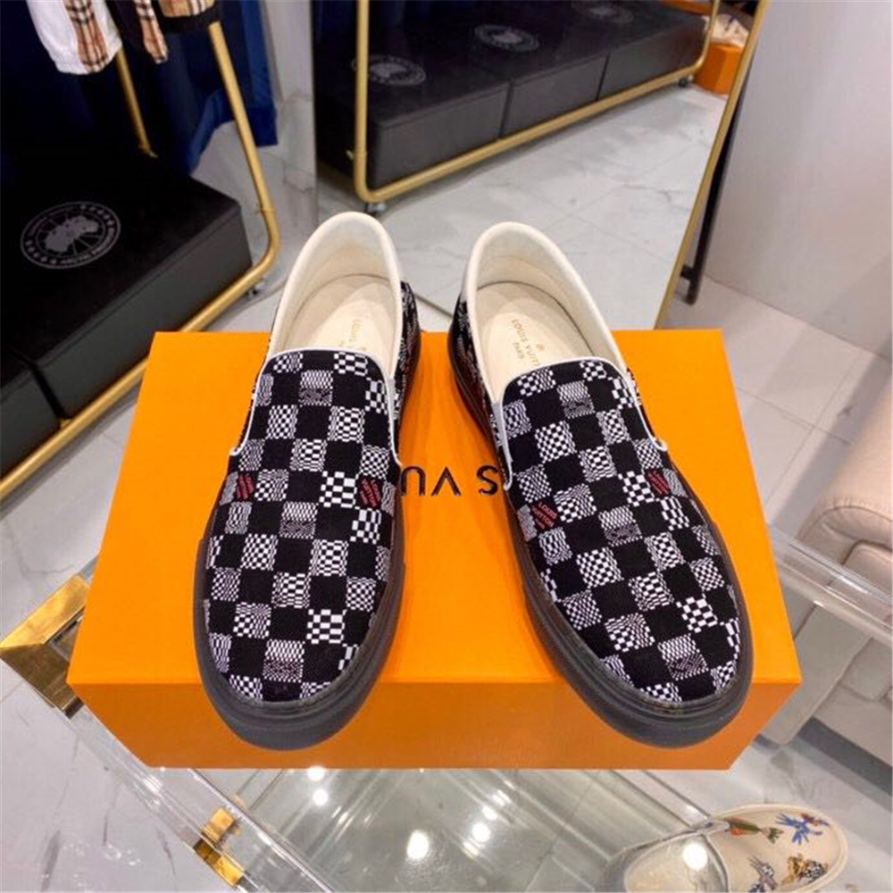 Louis Vuitton  Black Damier Loafers - 