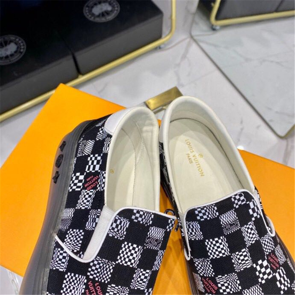 Louis Vuitton  Black Damier Loafers - 