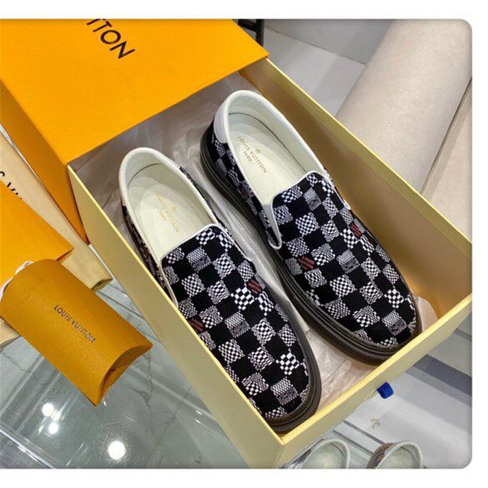 Louis Vuitton  Black Damier Loafers - 