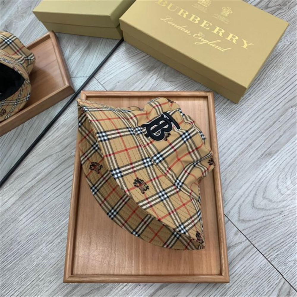 Burberry Monogram Motif Icon Stripe Cotton Bucket Hat - DesignerGu