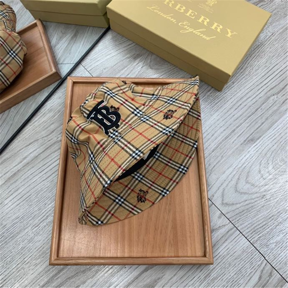Burberry Monogram Motif Icon Stripe Cotton Bucket Hat - DesignerGu