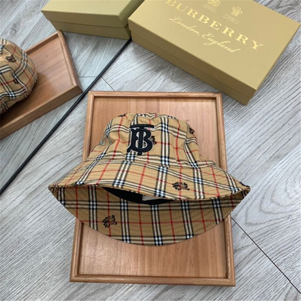 Burberry Monogram Motif Icon Stripe Cotton Bucket Hat - DesignerGu