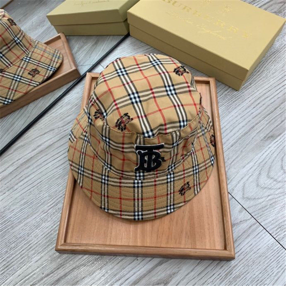 Burberry Monogram Motif Icon Stripe Cotton Bucket Hat - DesignerGu