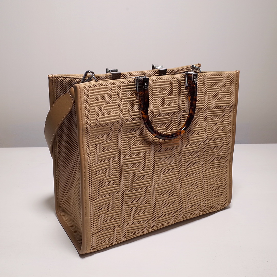 Fendi Sunshine Medium Shopper Bag In Beige(35-31-17cm)  8BH386 - 