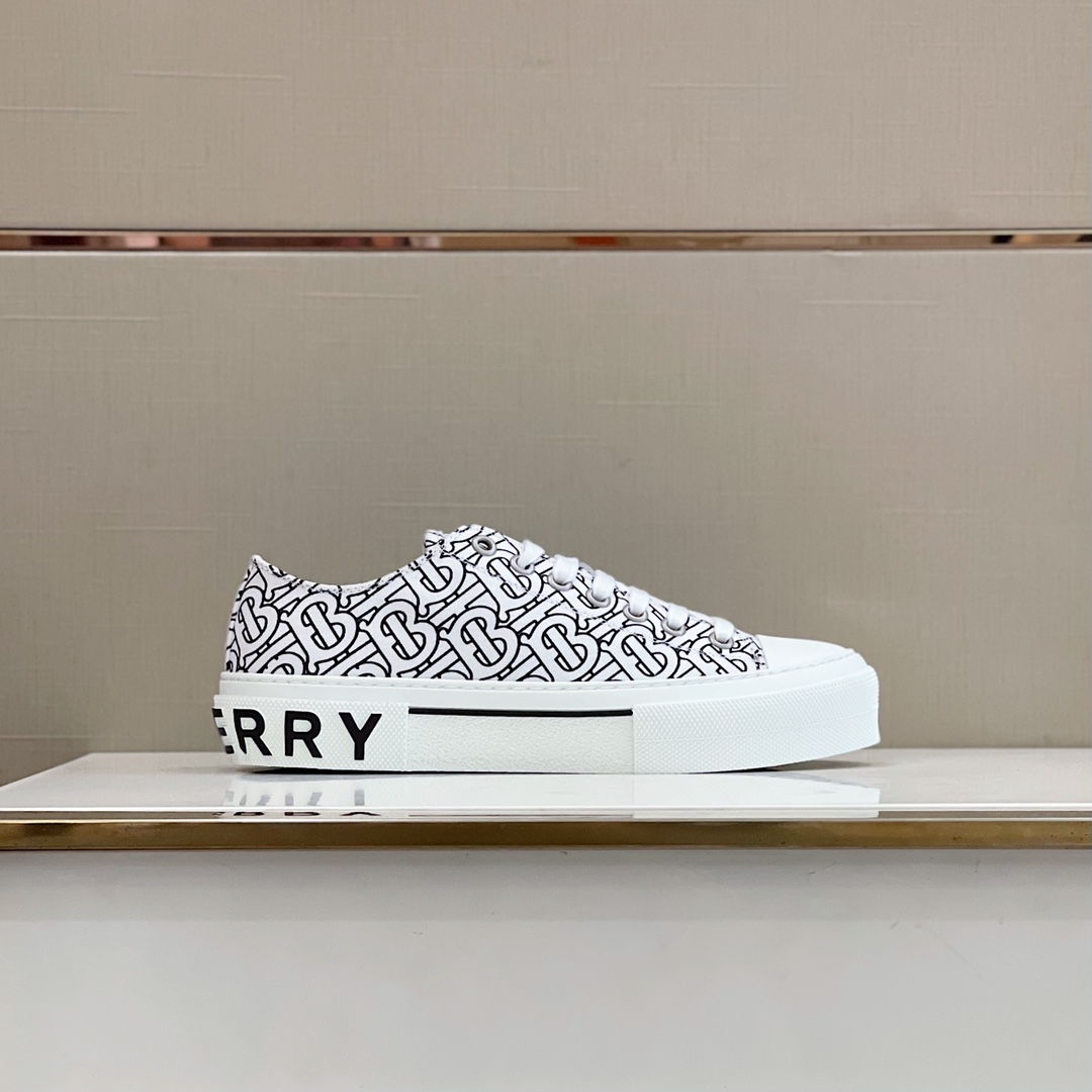 Burberry Monogram Print Cotton Sneakers - 
