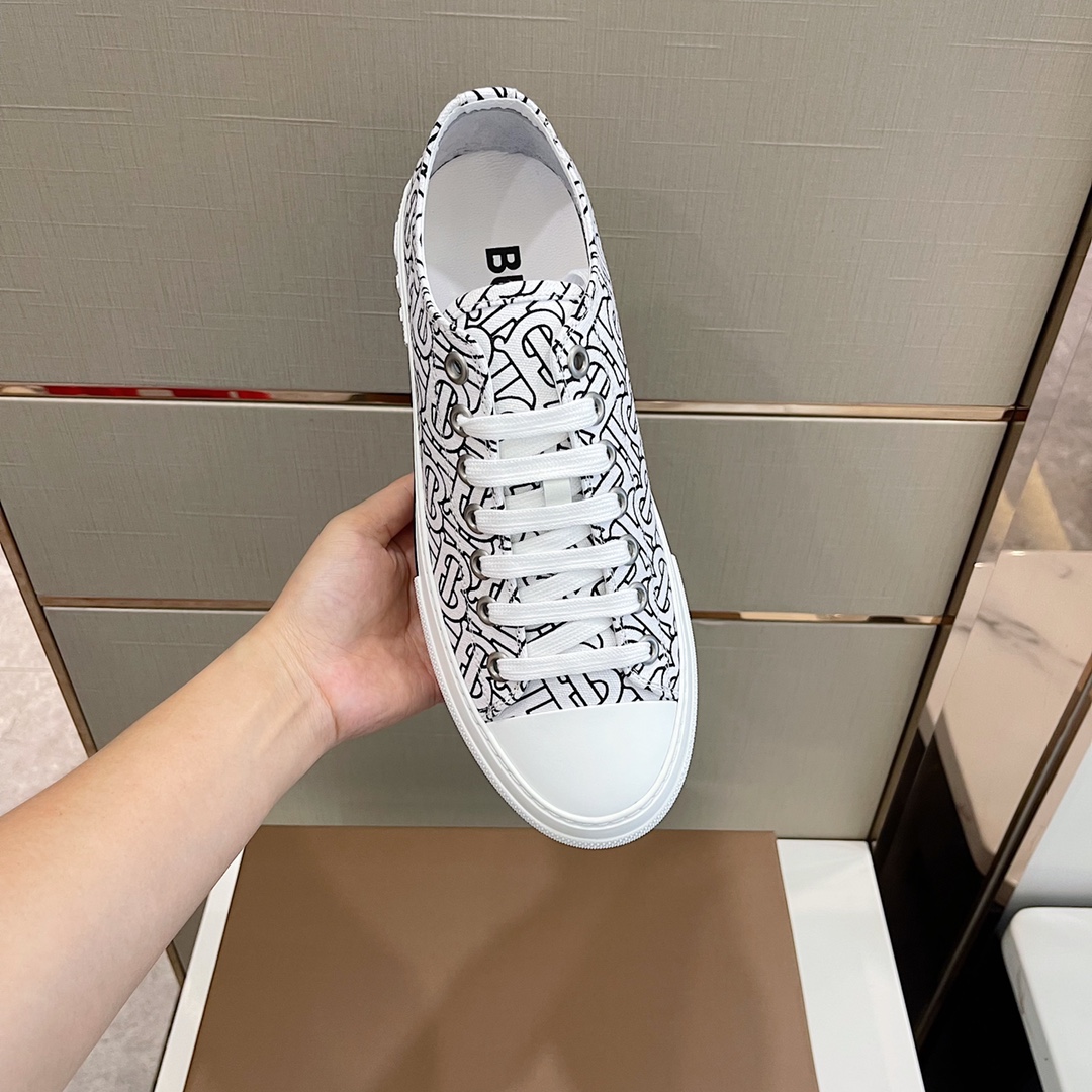 Burberry Monogram Print Cotton Sneakers - 