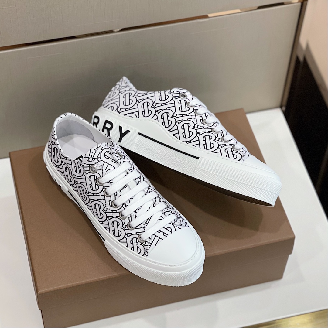 Burberry Monogram Print Cotton Sneakers - 