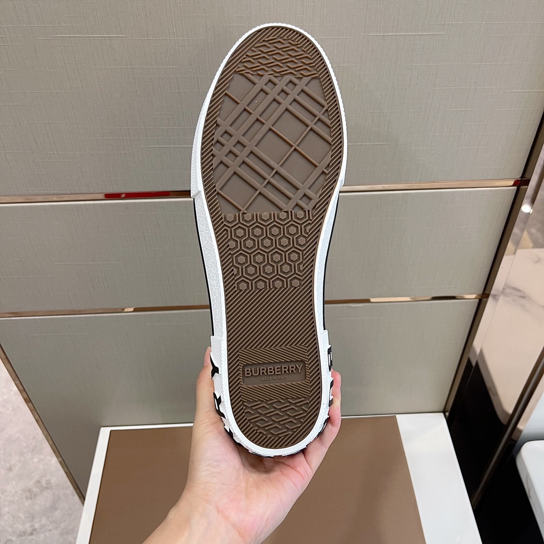 Burberry Monogram Print Cotton Sneakers - 
