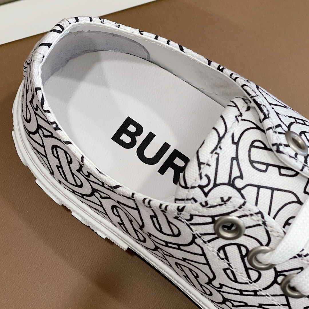 Burberry Monogram Print Cotton Sneakers - 