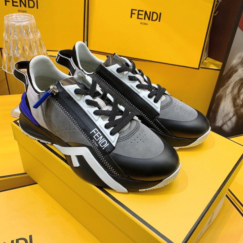 Fendi Flow Beige Suede Low-Tops Sneakers - 