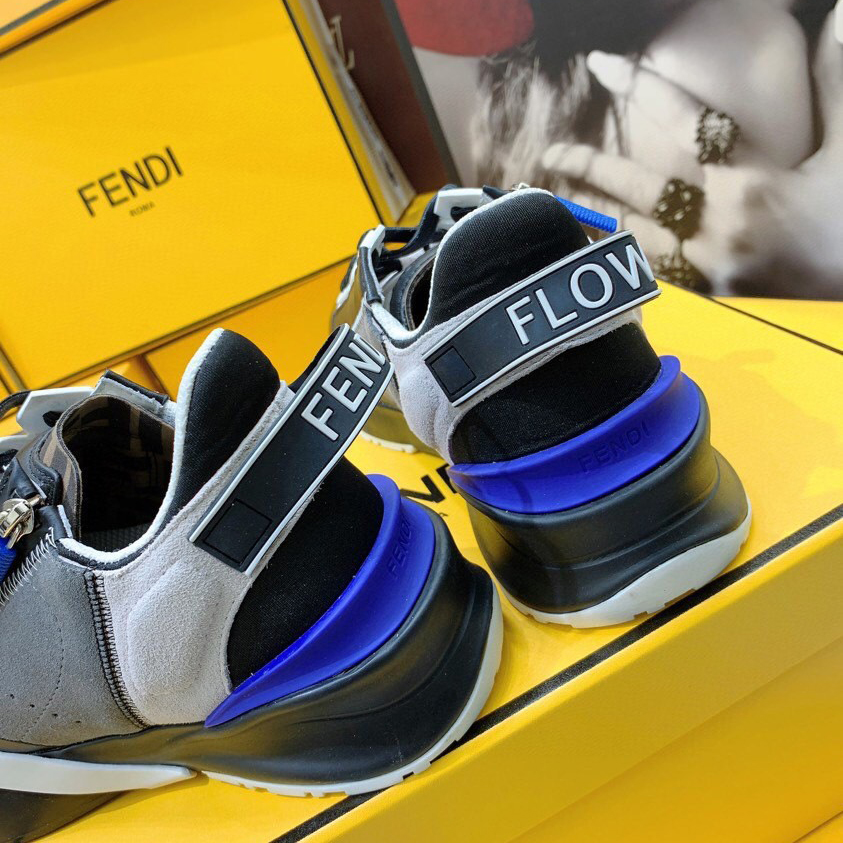 Fendi Flow Beige Suede Low-Tops Sneakers - 