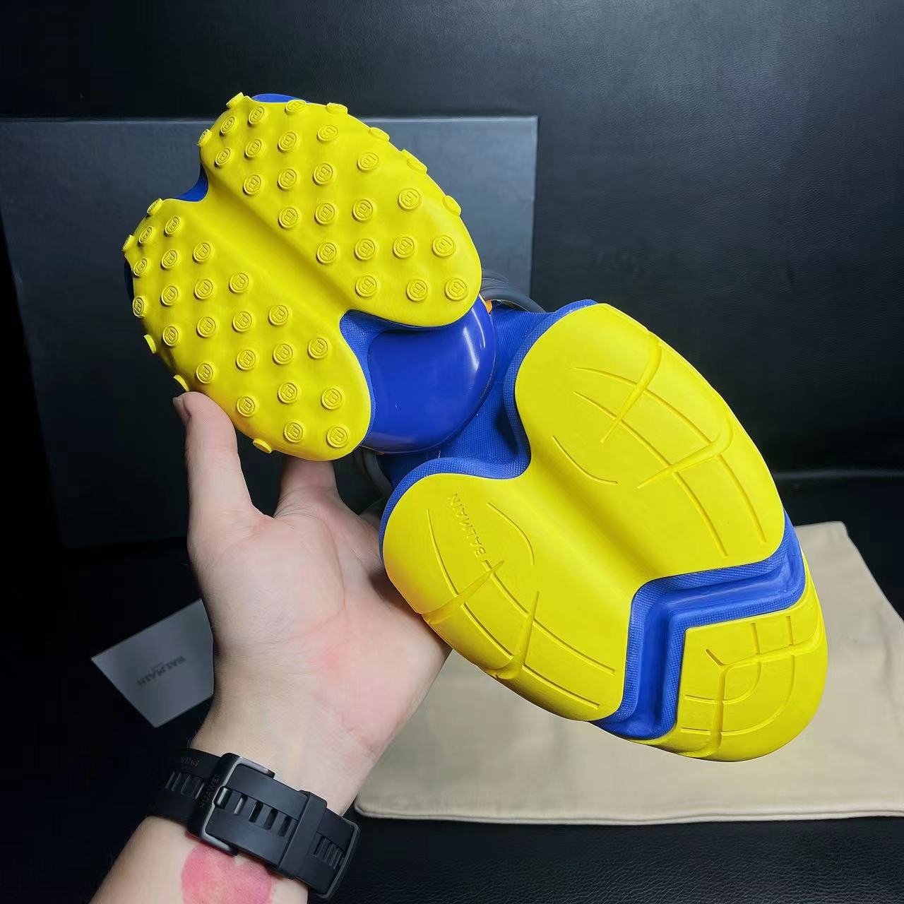 Balmain Multicolor Neoprene And Leather Unicorn Low-Top Sneakers - DesignerGu