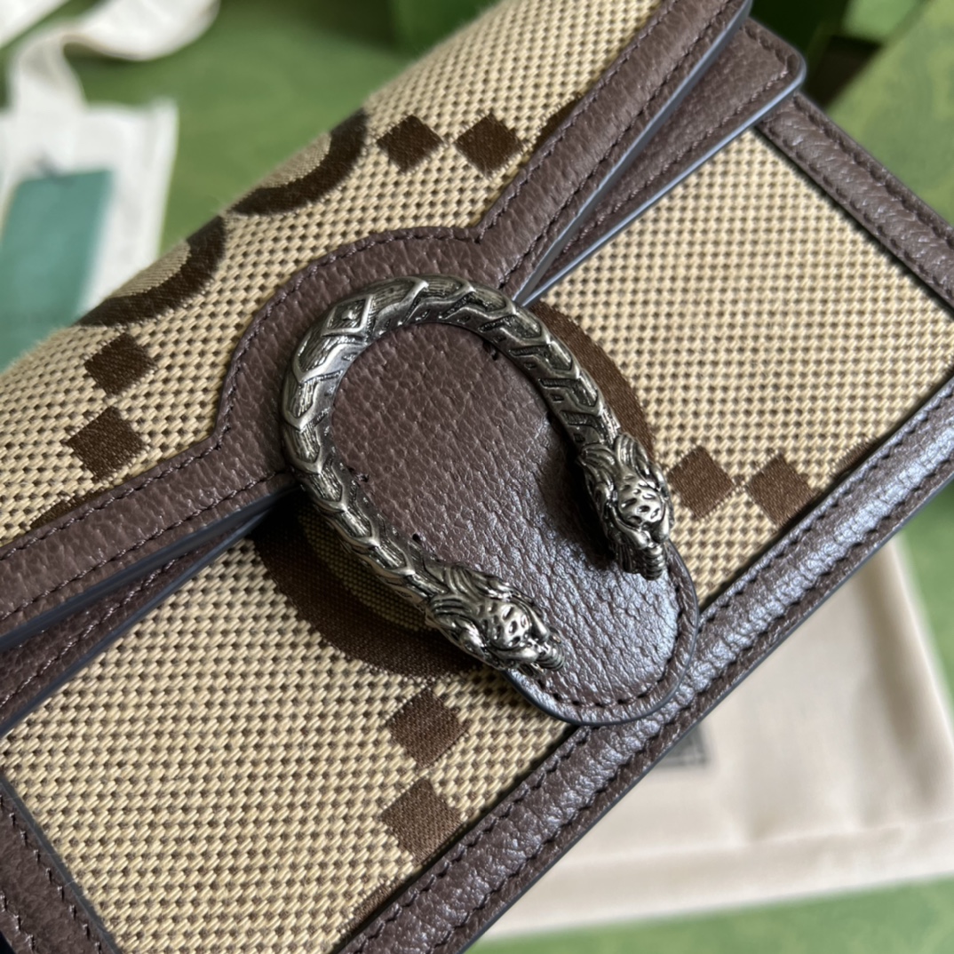 Gucci Dionysus Jumbo GG Super Mini Bag(16.5-10-4cm) - 
