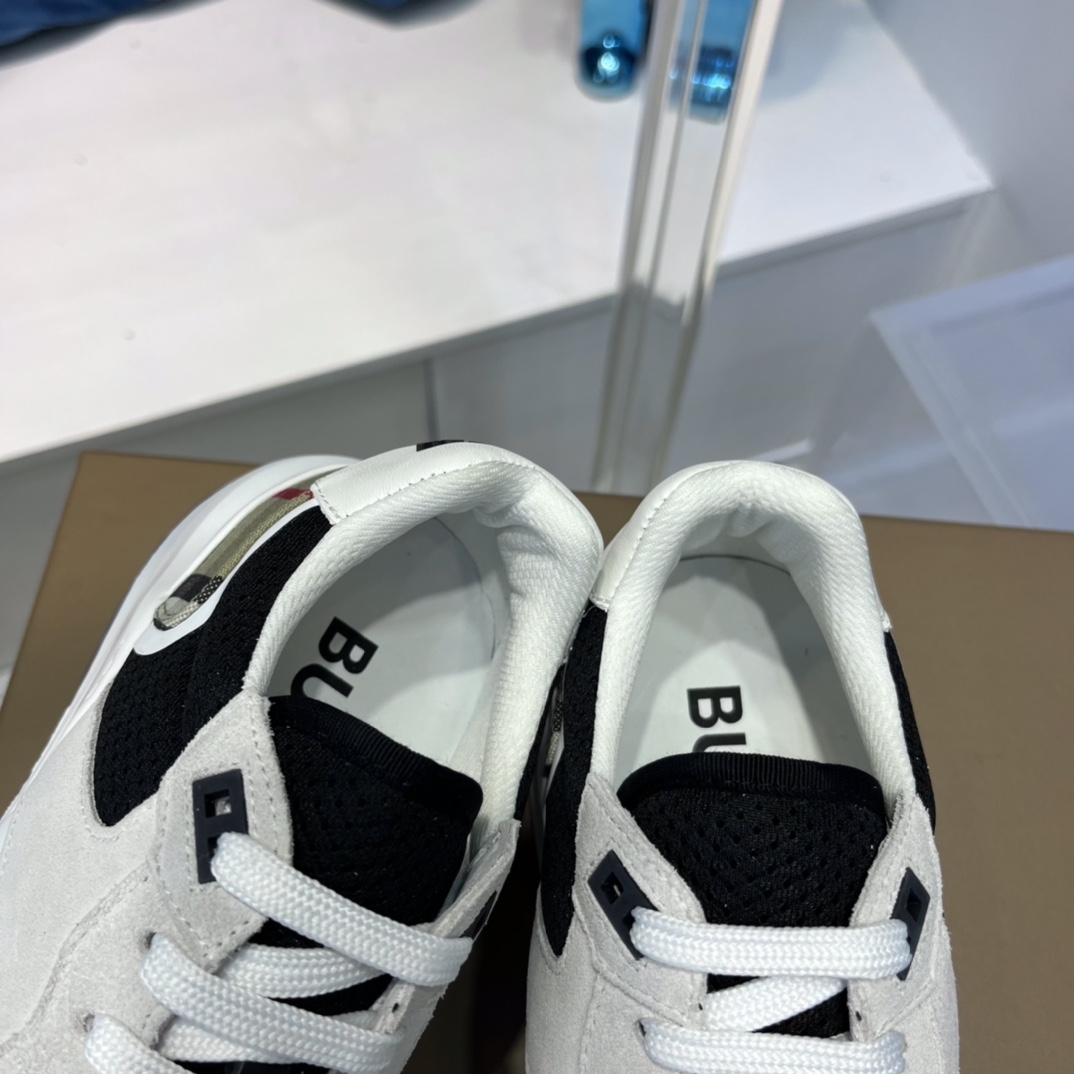 Burberry Mesh, Suede And Vintage Check Cotton Sneakers - 