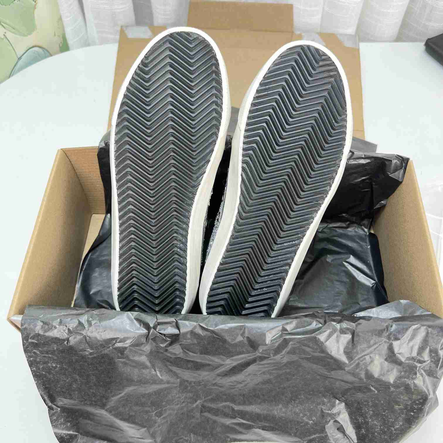 Golden Goose Super-Star Sabots In White Leather And Gray Suede With Silver Glitter Star - 