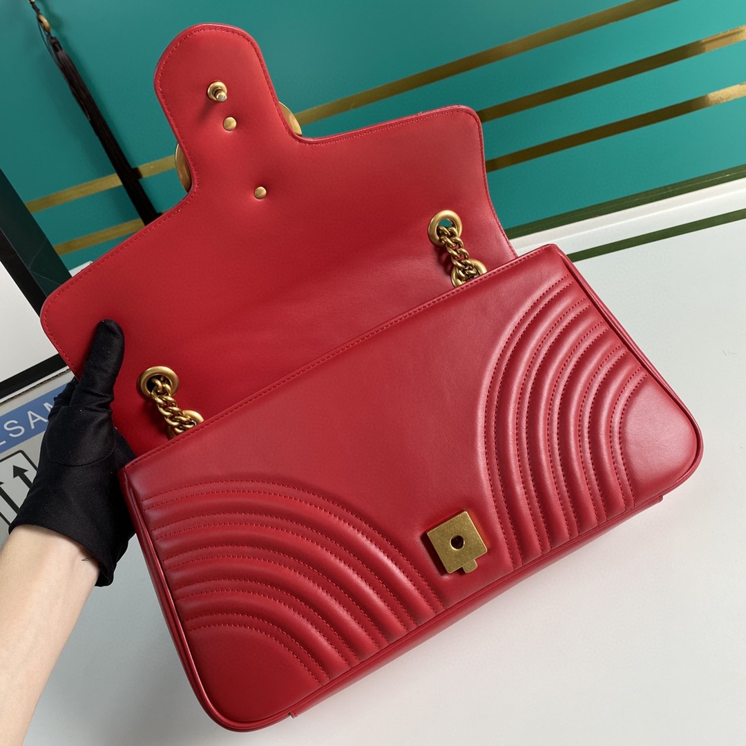 Gucci GG Marmont Medium Matelassé Shoulder Bag(31-19-7CM)     443496 - 