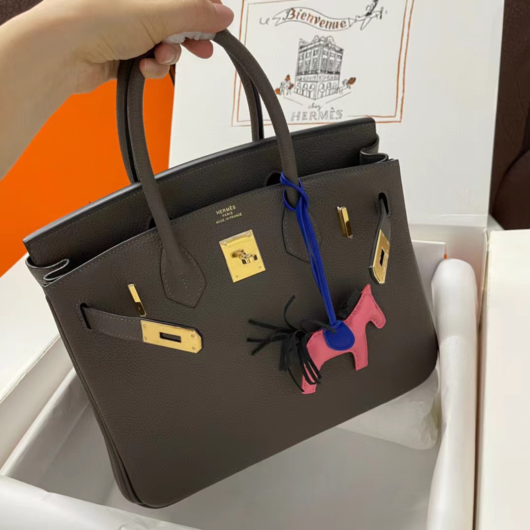 Hermes Birkin 30 Fjord Leather Handbag （30-22-16CM） - 