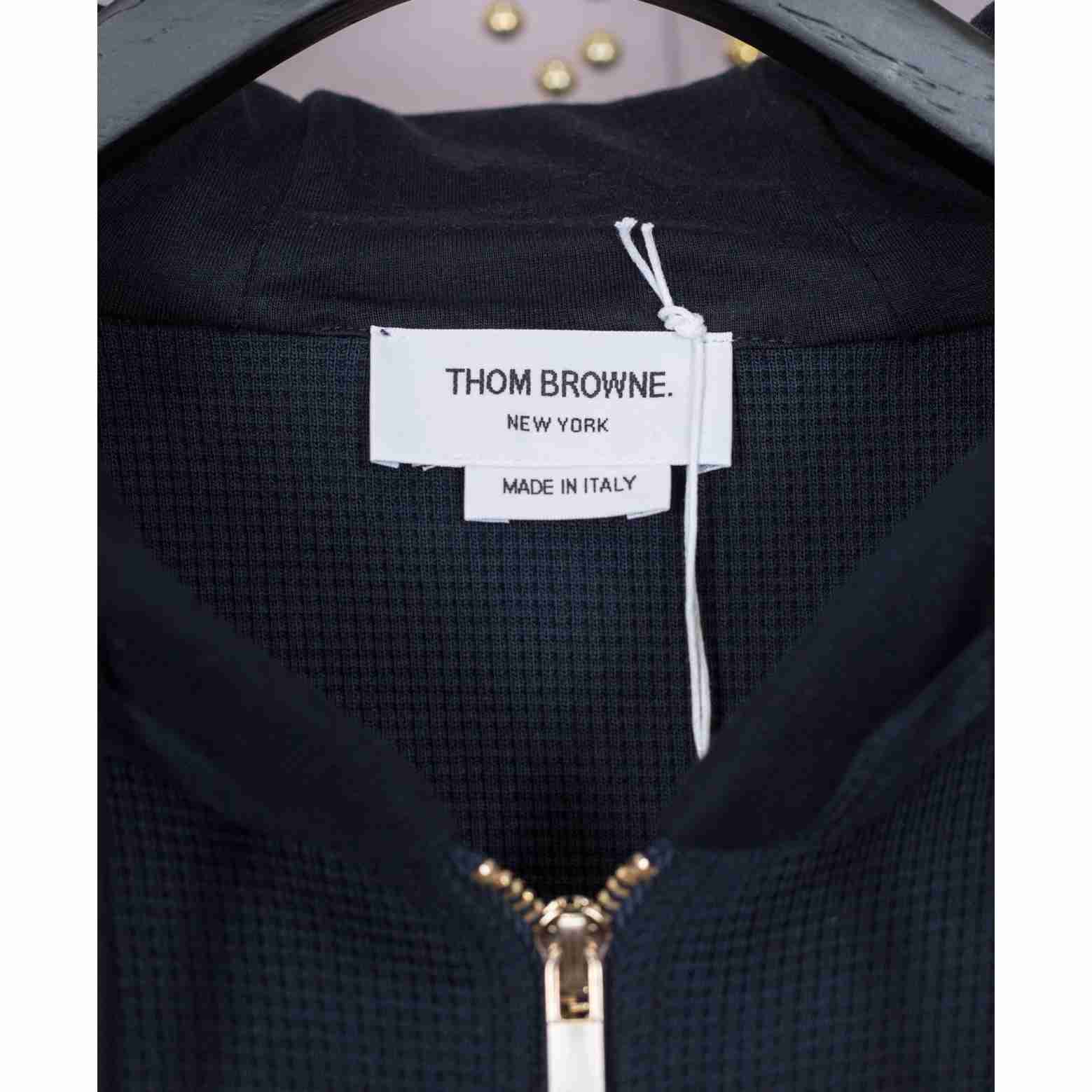 Thom Browne 4-Bar Zip-Up Cotton Hoodie - 