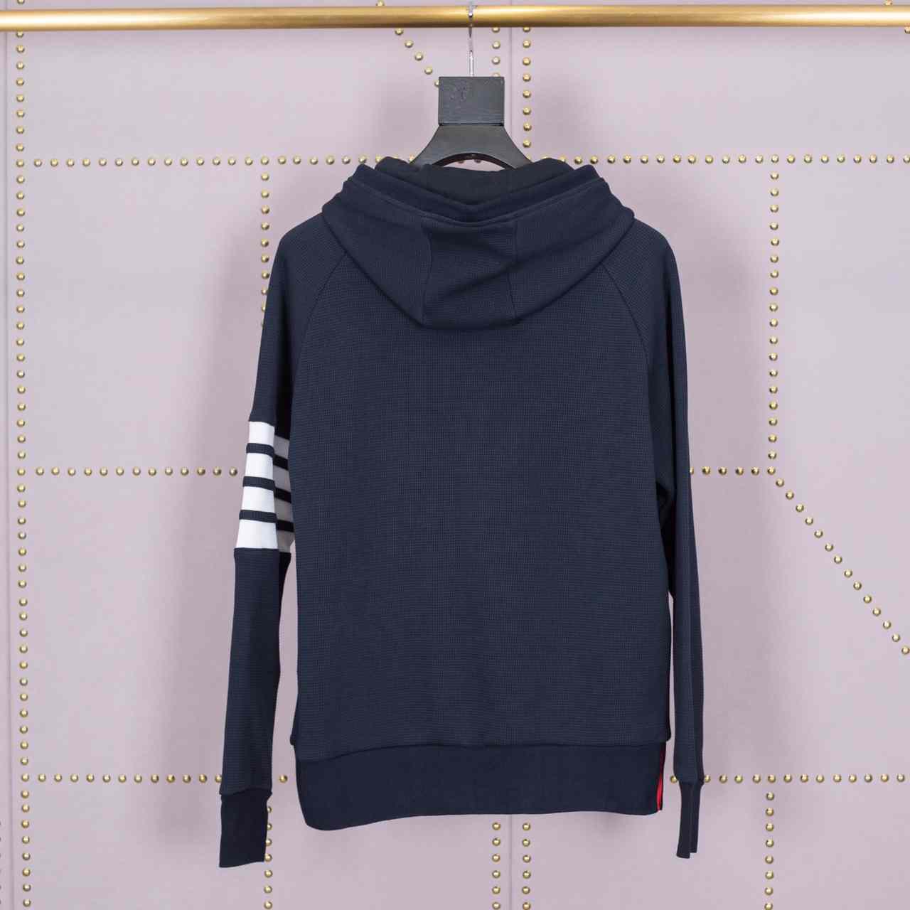 Thom Browne 4-Bar Zip-Up Cotton Hoodie - 