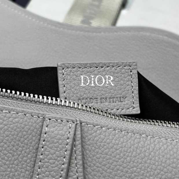 Dior Saddle Bag Dior Gray Grained Calfskin With Christian Dior 1947 Signature (26 x 19 x 4.5CM) - 