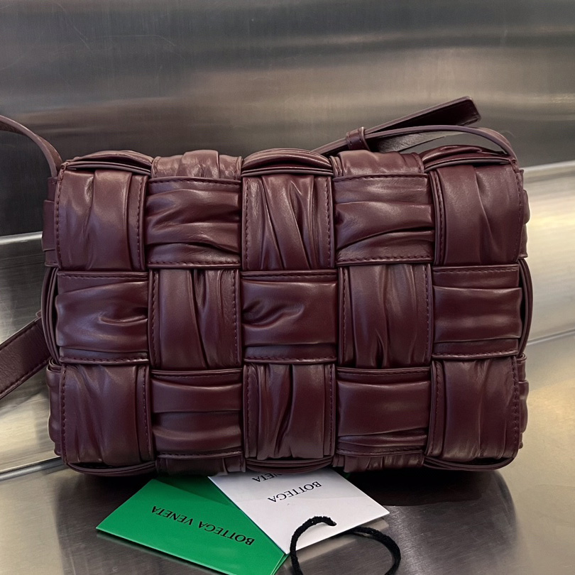 Bottega Veneta Cassette Foulard Intreccio Leather Cross-Body Bag - 
