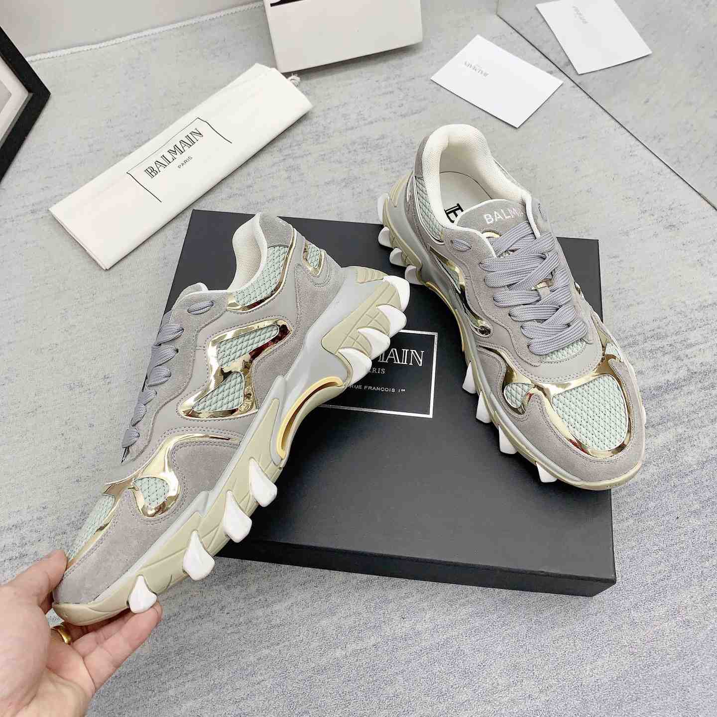 Balmain Beige B-East Sneakers - 