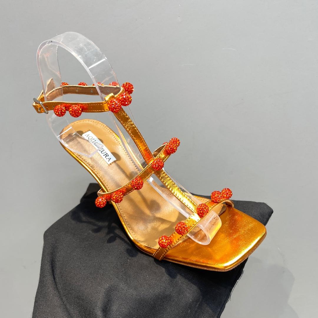 Aquazzura Cha Cha Cha Crystal Sandal  95 - DesignerGu
