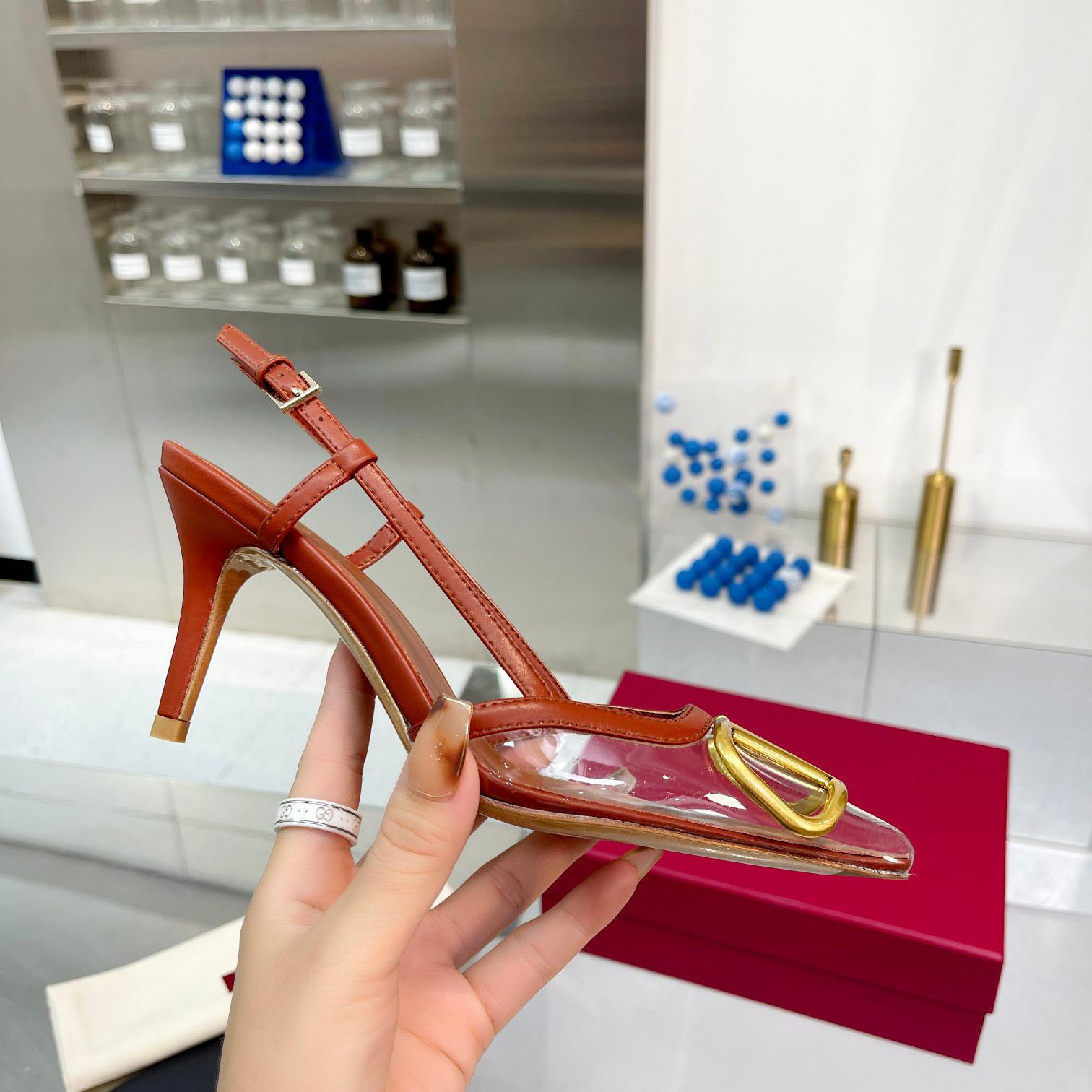 Valenti VLogo Signature Slingback Pump In Transparent Polymer Material  80MM - 