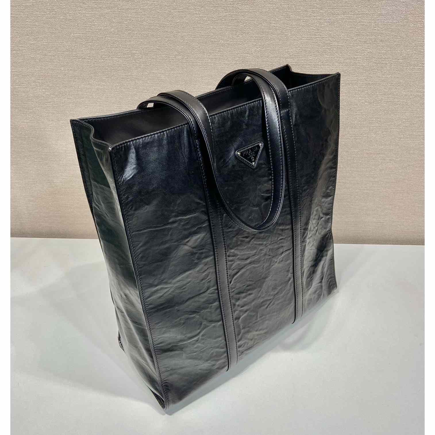 Prada Medium Antiqued Nappa Leather Tote Bag - 