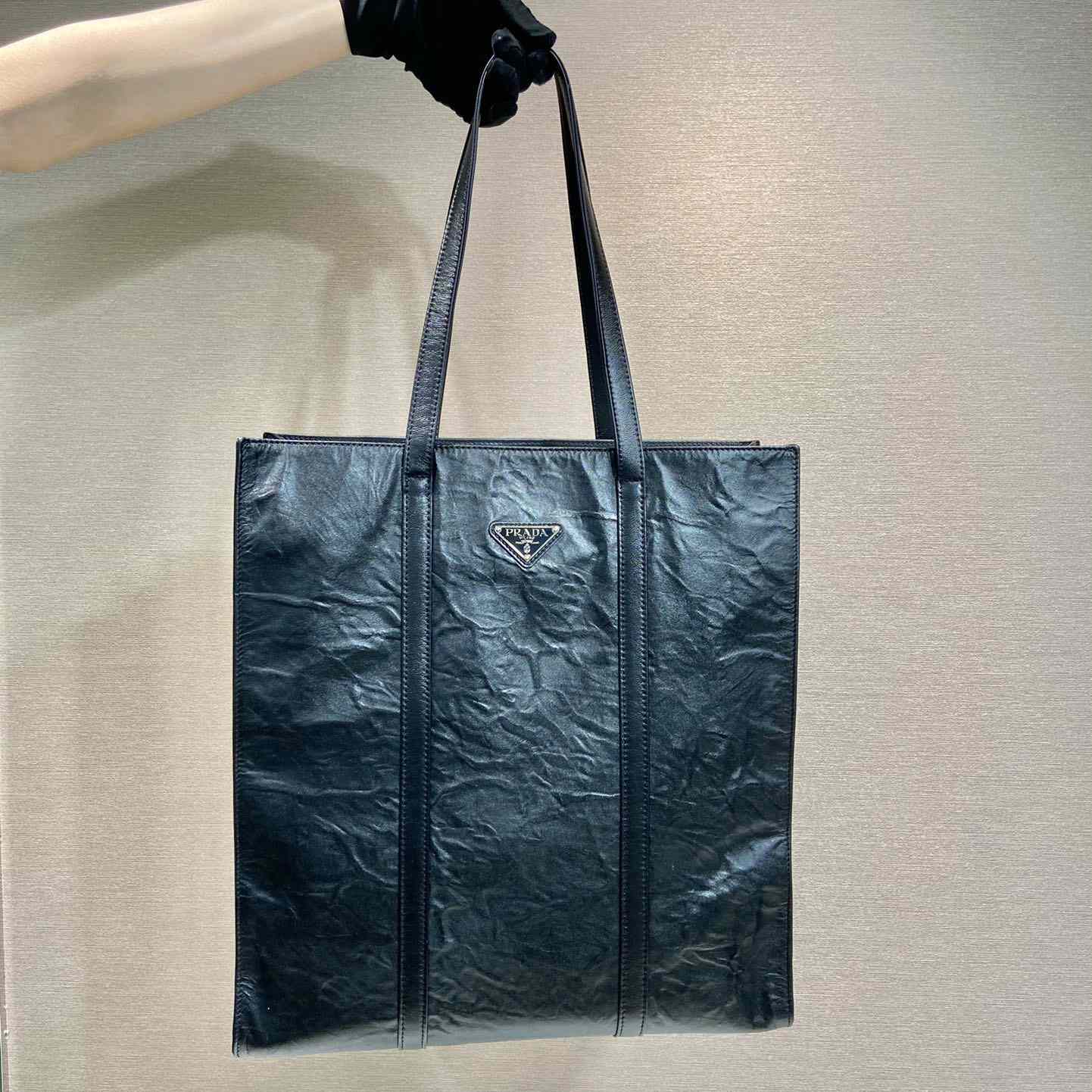 Prada Medium Antiqued Nappa Leather Tote Bag - 