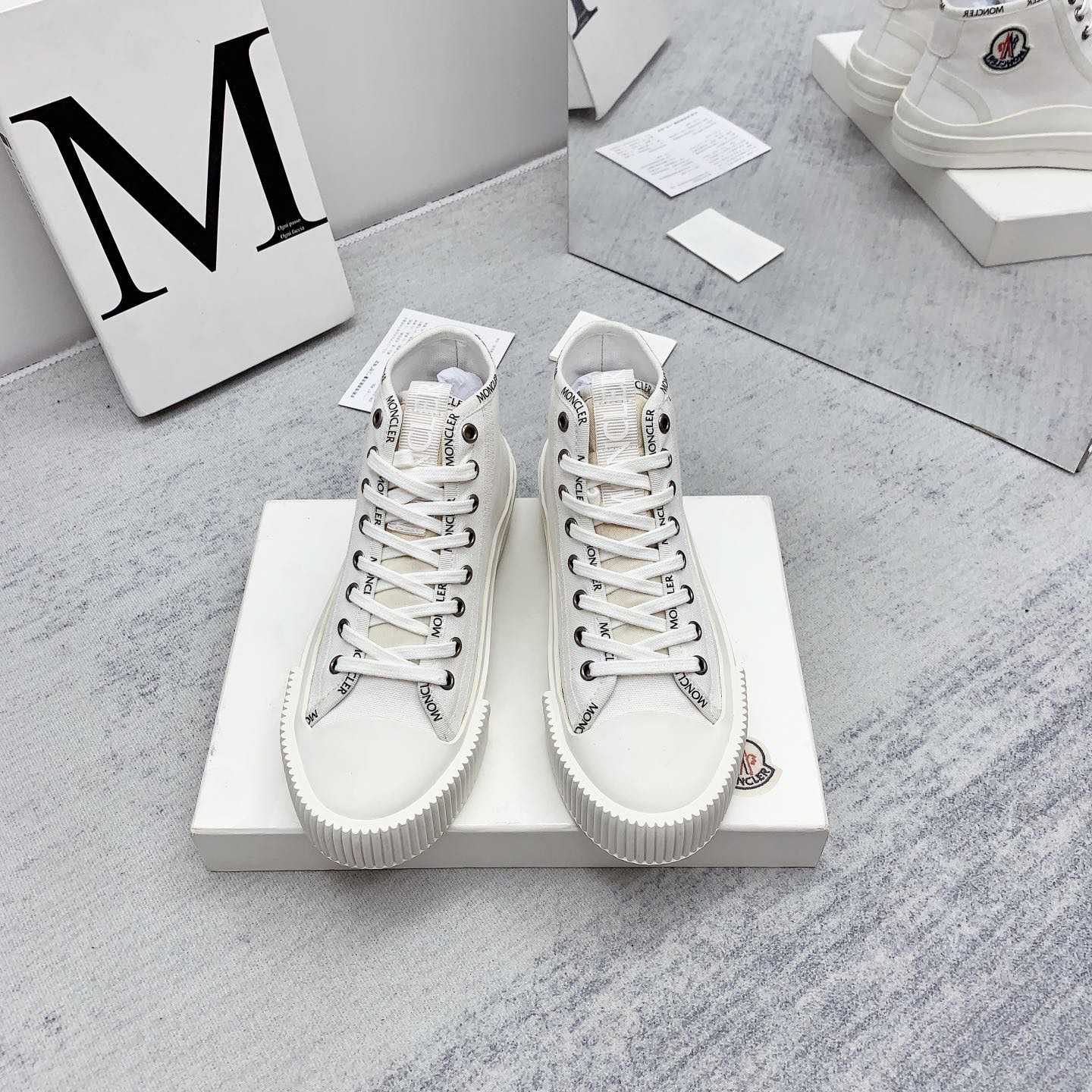 Moncler White Lissex Sneakers - 
