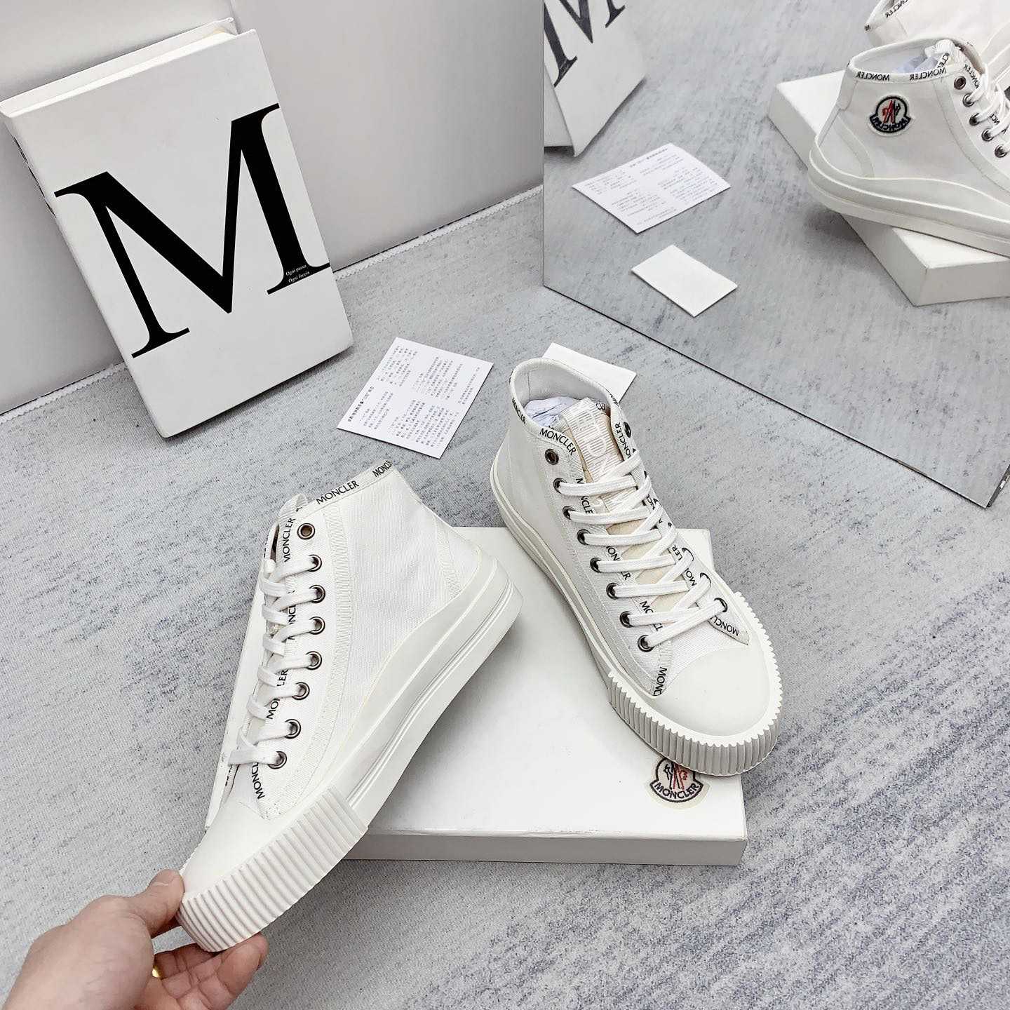 Moncler White Lissex Sneakers - 