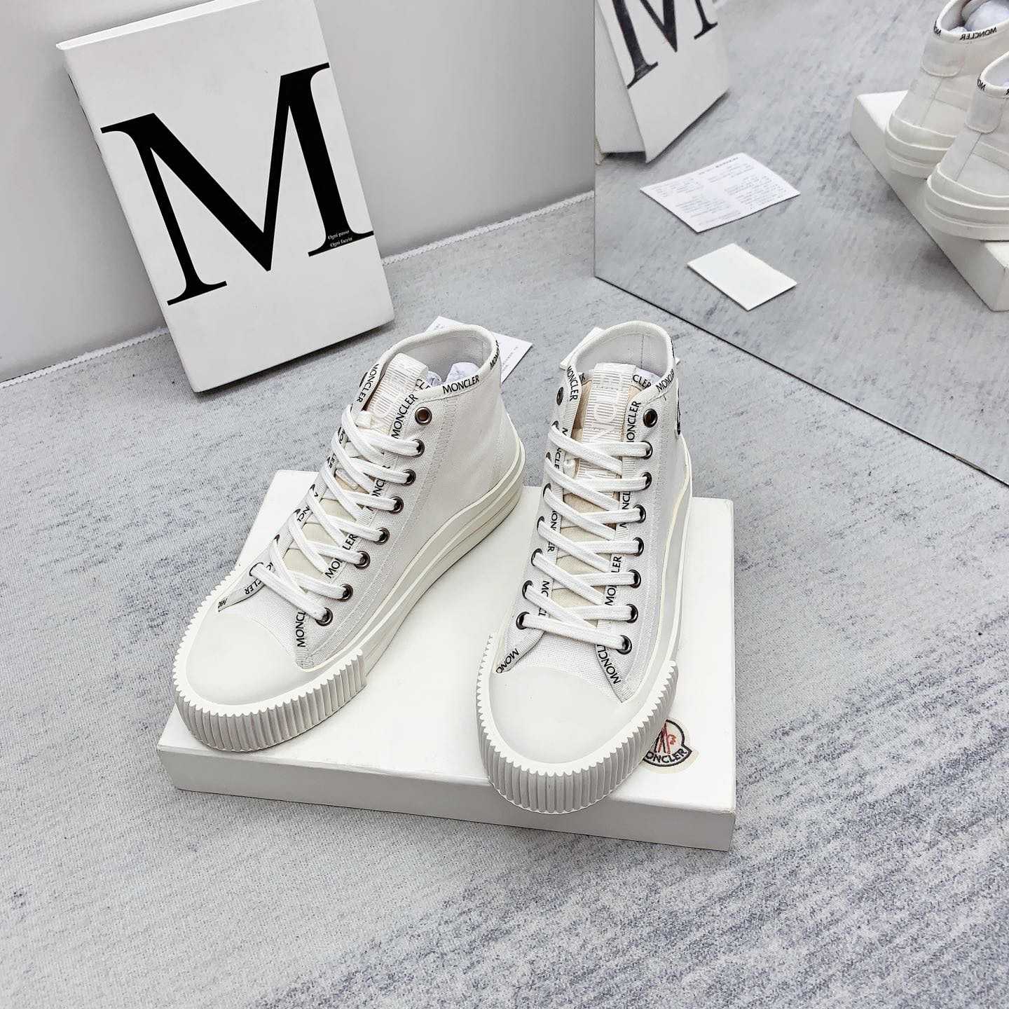Moncler White Lissex Sneakers - 