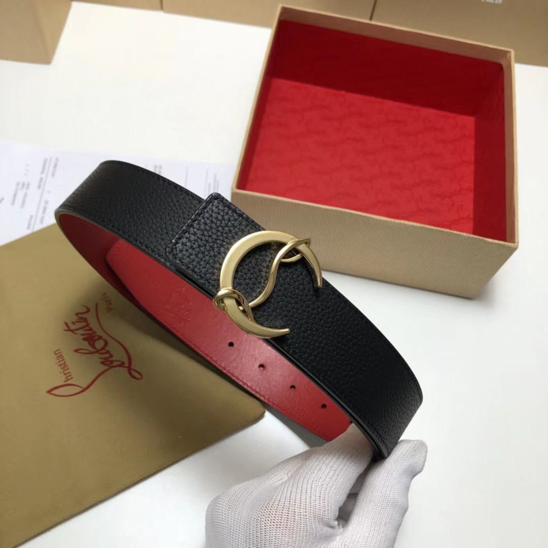 Christian Louboutin Logo Leather Belt  - 