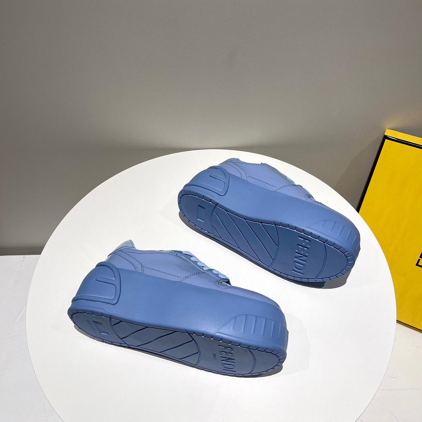 Fendi Fashion Show Blue Leather Low-Tops Sneaker  - 