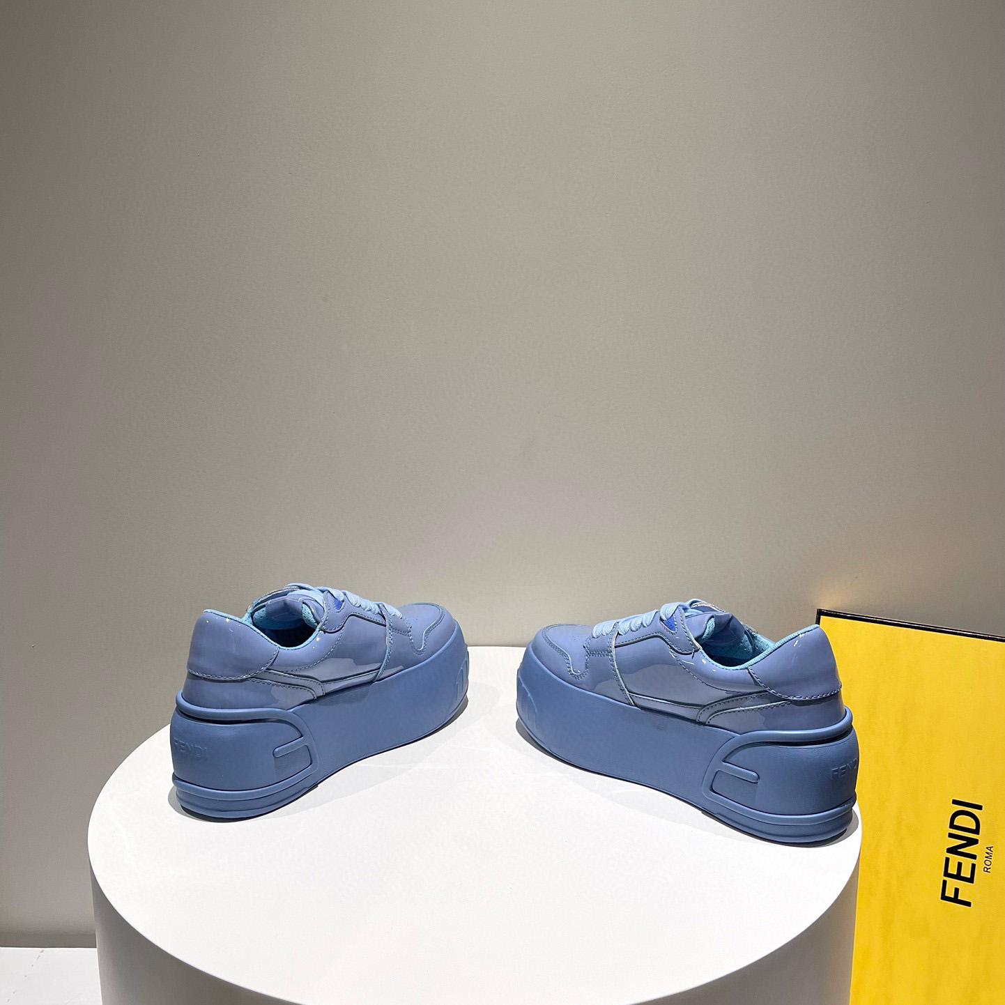 Fendi Fashion Show Blue Leather Low-Tops Sneaker  - 