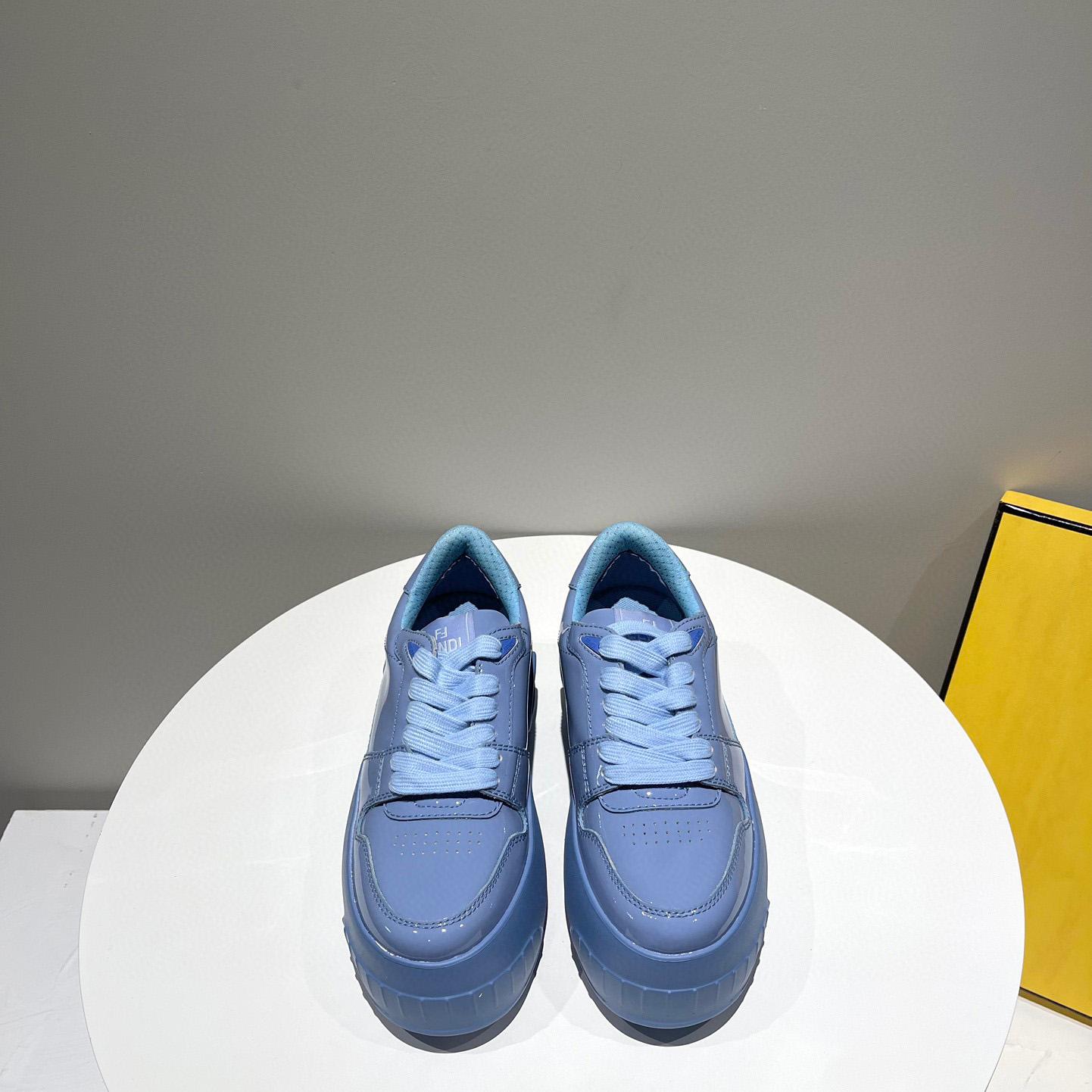 Fendi Fashion Show Blue Leather Low-Tops Sneaker  - 
