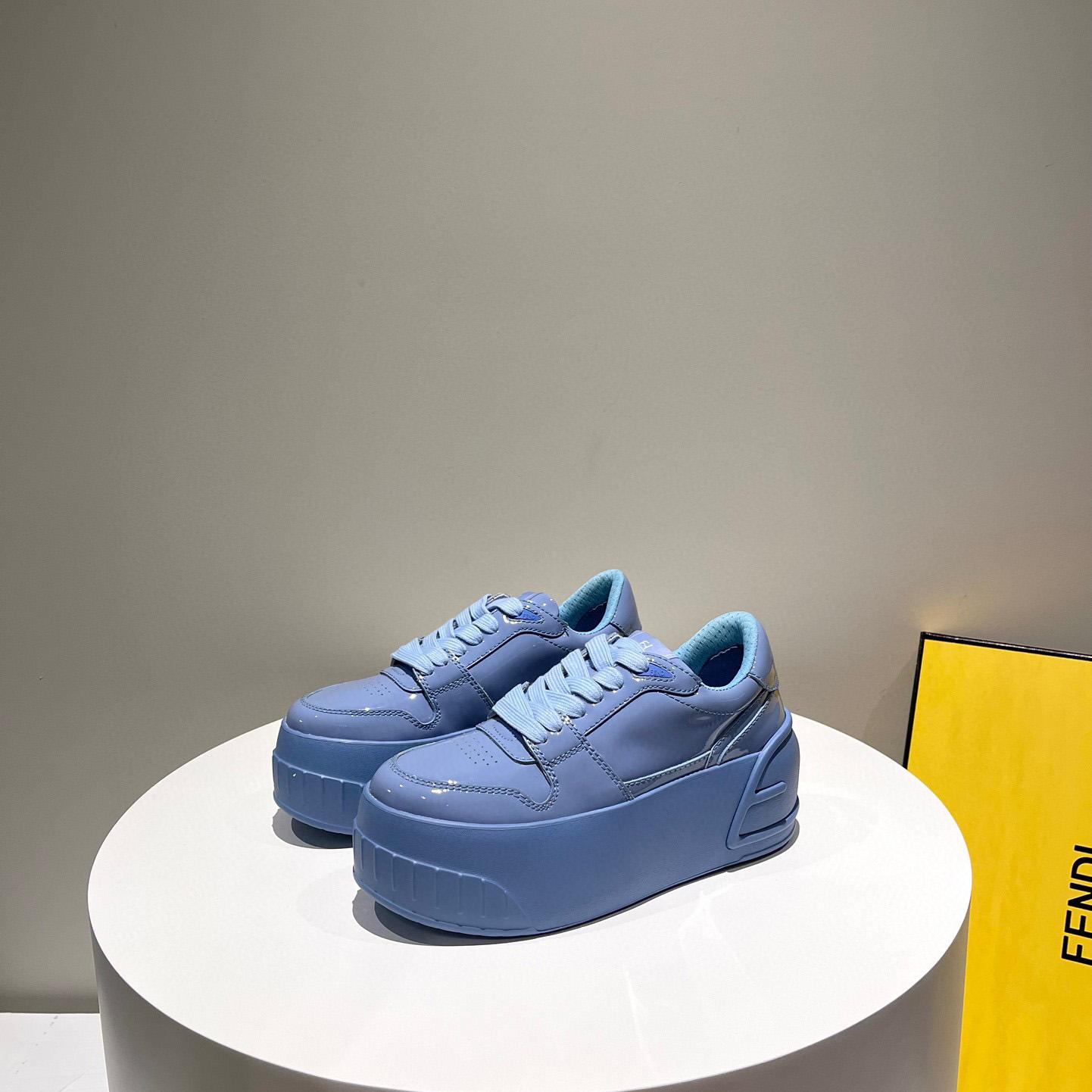 Fendi Fashion Show Blue Leather Low-Tops Sneaker  - 