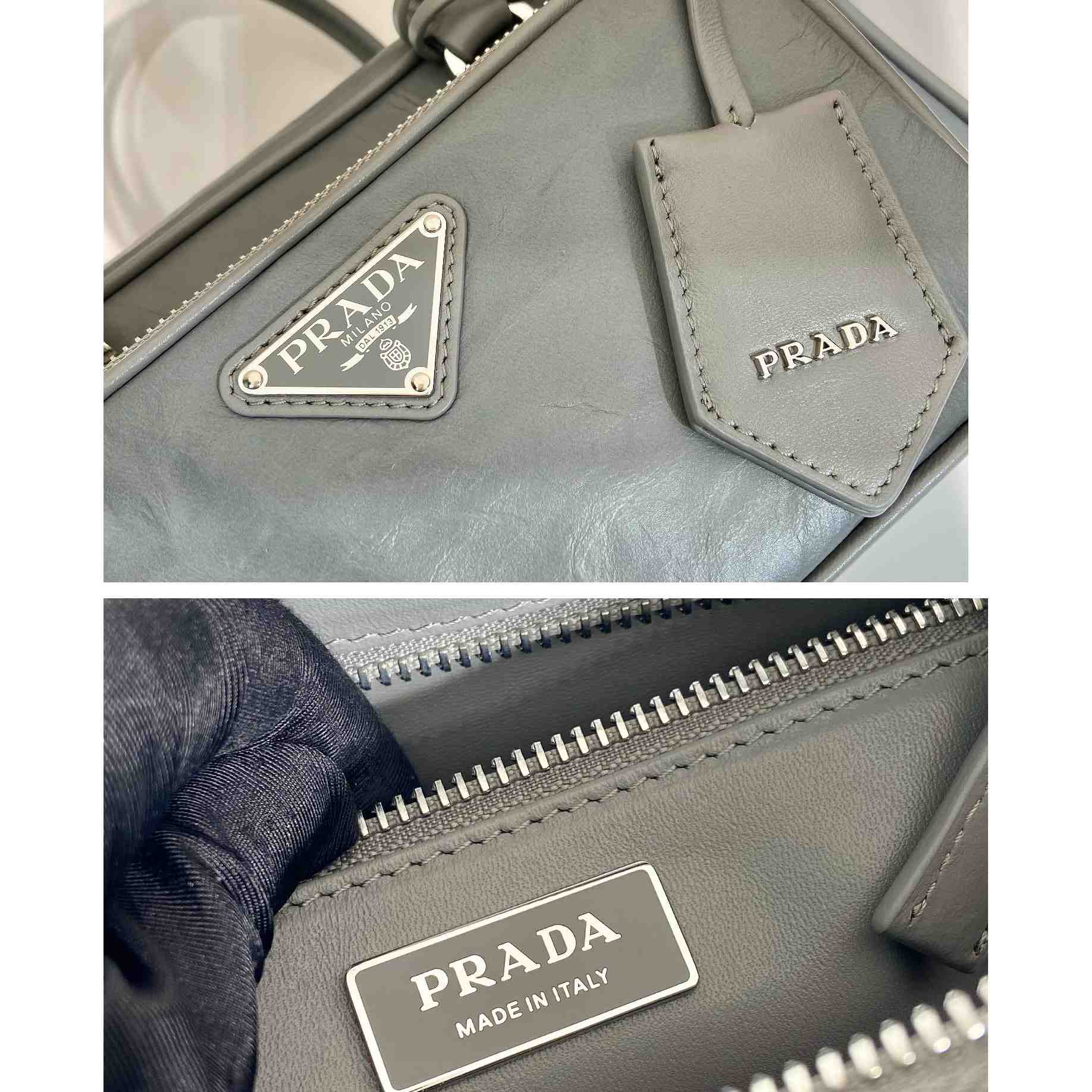 Prada Antique Nappa Leather Multi-pocket Top-handle Bag - 