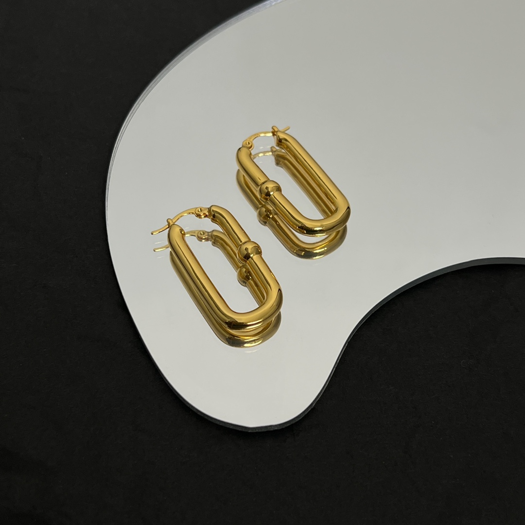 Bottega Veneta Chains Hoop Earrings - 