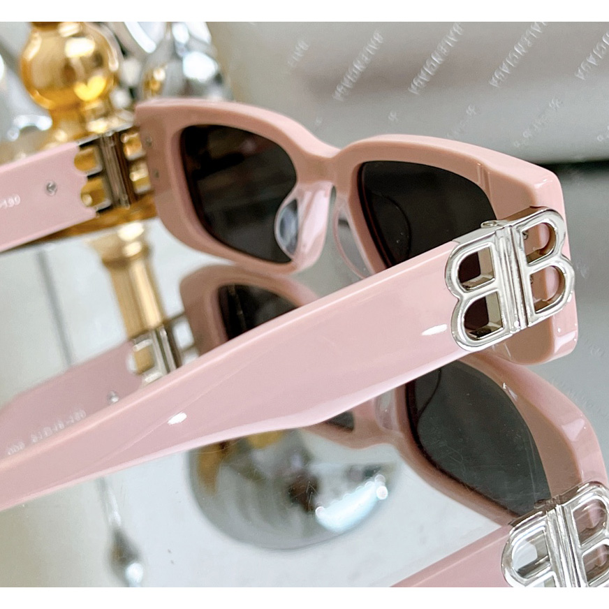 Balenciaga Dynasty Rectangle Sunglasses In Pink    bb0096 - 