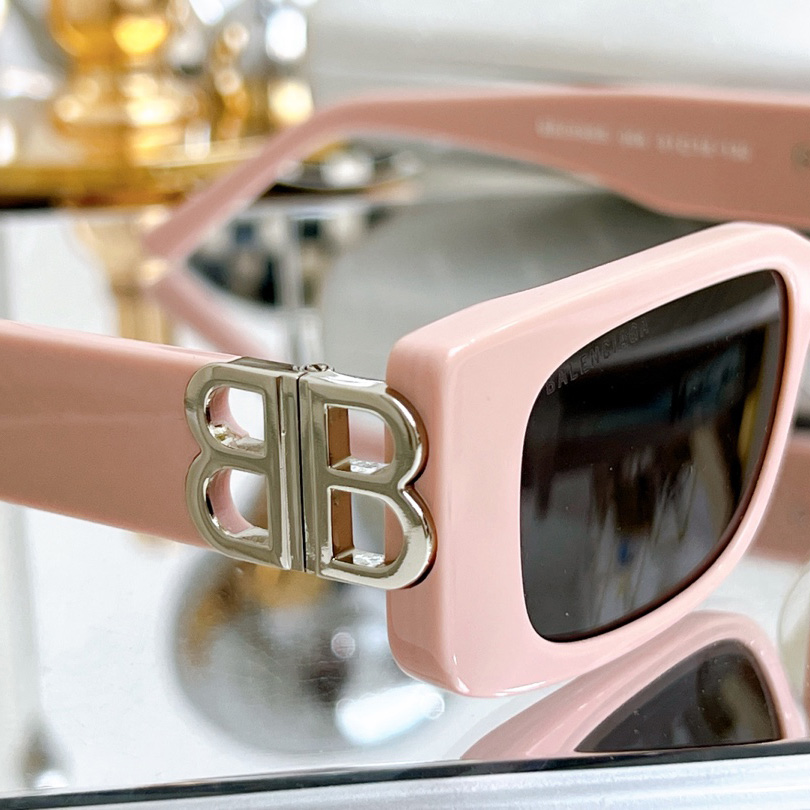 Balenciaga Dynasty Rectangle Sunglasses In Pink    bb0096 - 