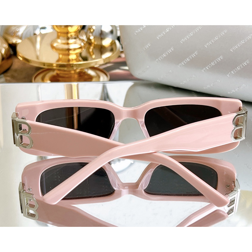 Balenciaga Dynasty Rectangle Sunglasses In Pink    bb0096 - 