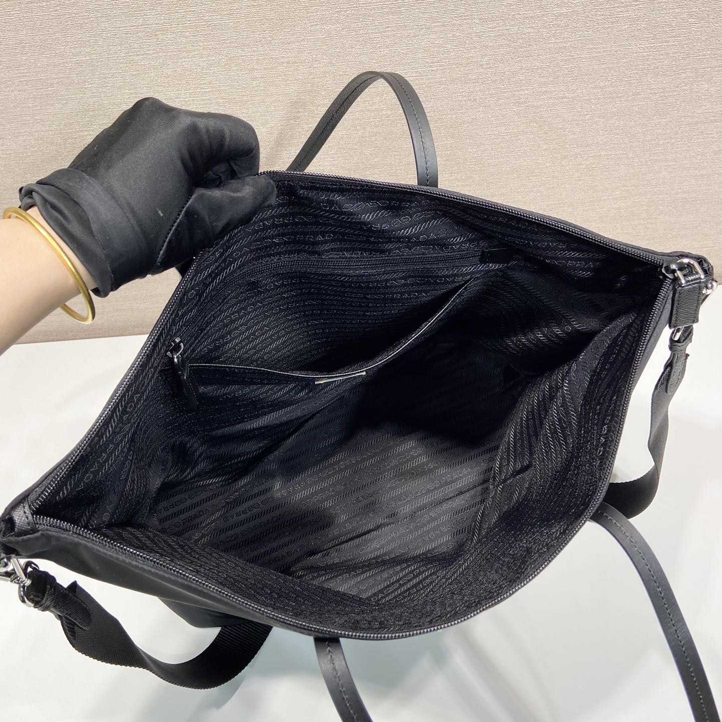 Prada Re-Nylon And Saffiano Leather Tote Bag - 