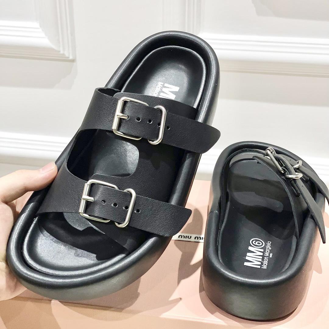 Maison Margiela MM6 Buckle-strap Leather Sandals - 