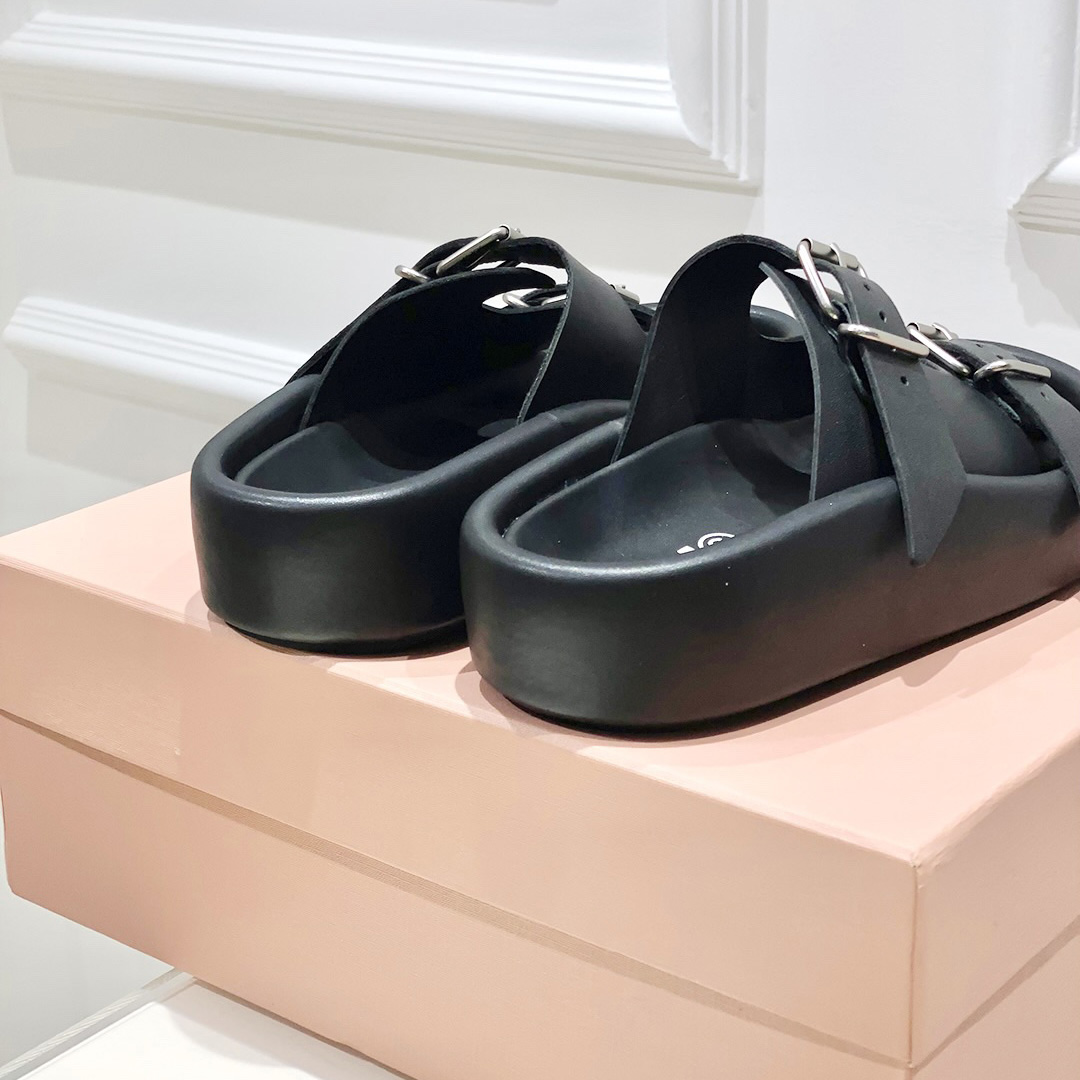 Maison Margiela MM6 Buckle-strap Leather Sandals - 