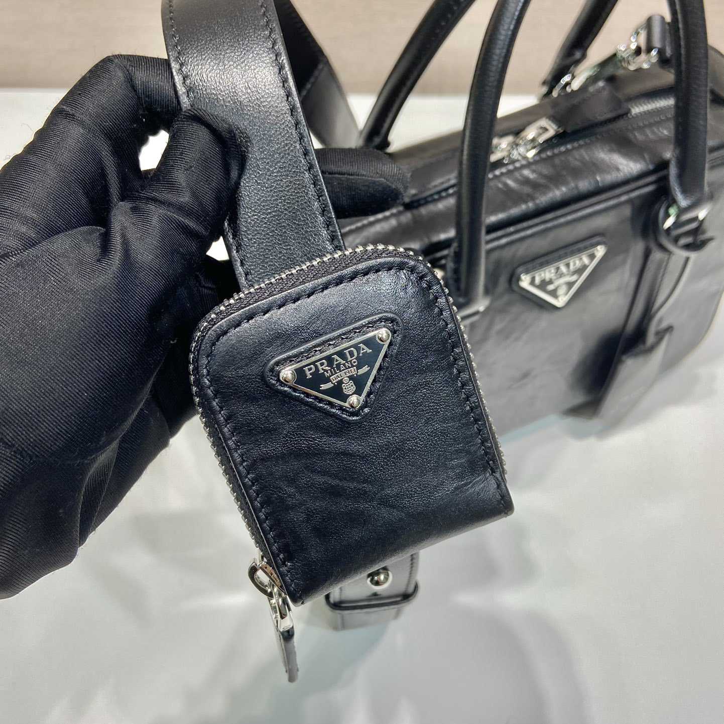 Prada Medium Antique Nappa Leather Top Handle Bag - 