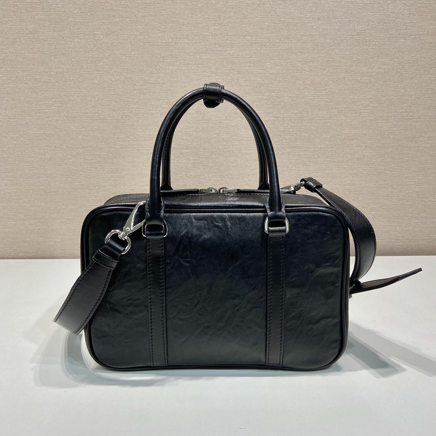 Prada Medium Antique Nappa Leather Top Handle Bag - 