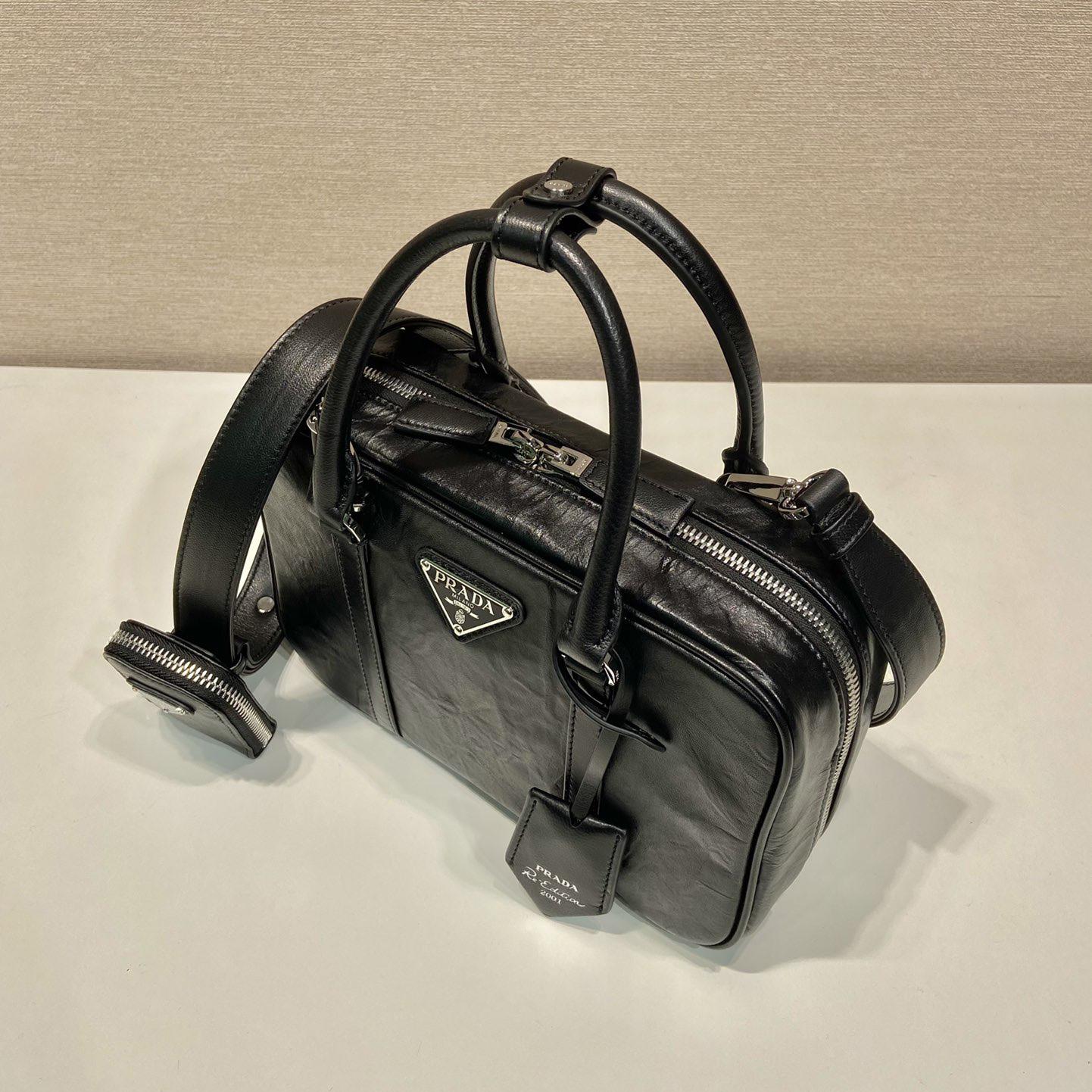 Prada Medium Antique Nappa Leather Top Handle Bag - 